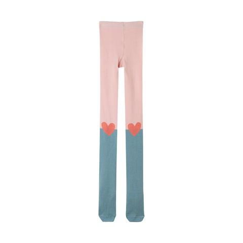Stella McCartney Kids Girls Green Heart Tights Stella McCartney Kids Girls Green Heart Tights