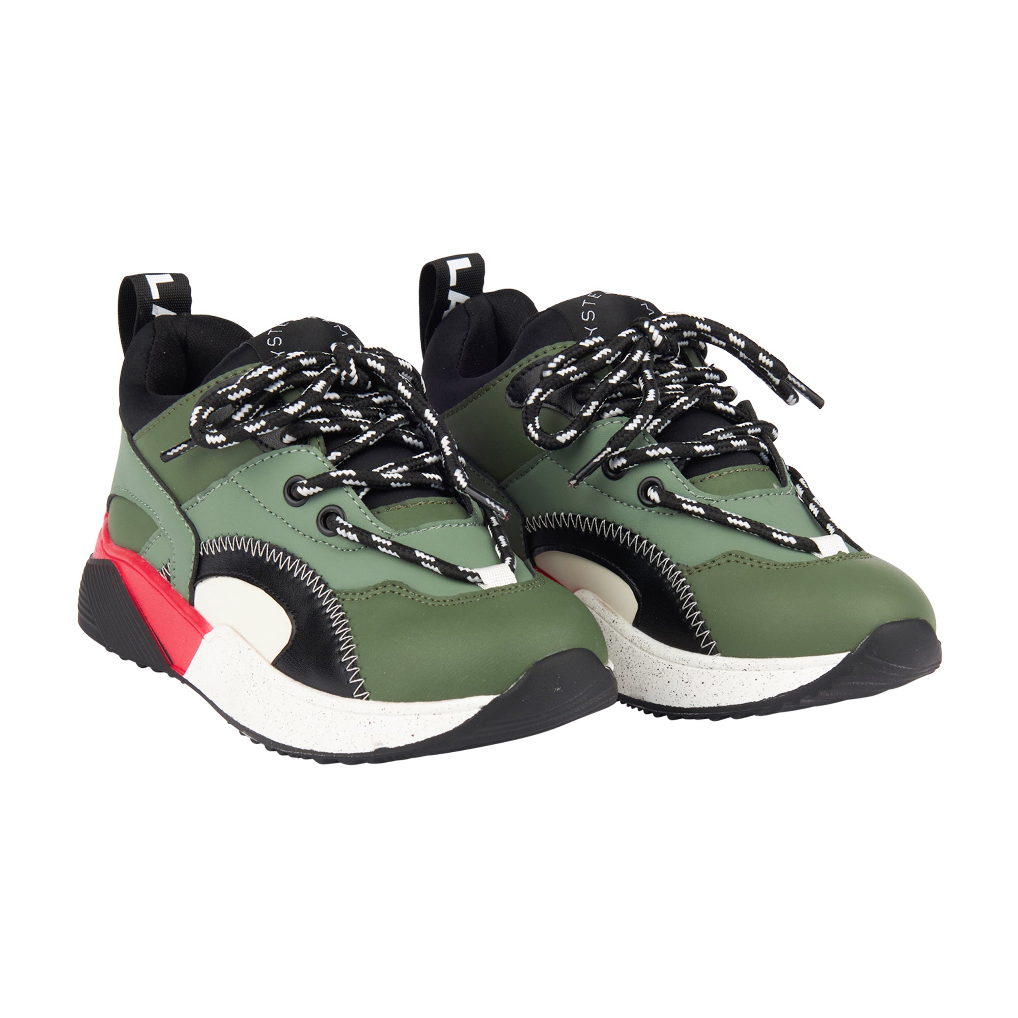 Stella McCartney Kids Boys Khaki Trainers Stella McCartney Kids Boys Khaki Trainers