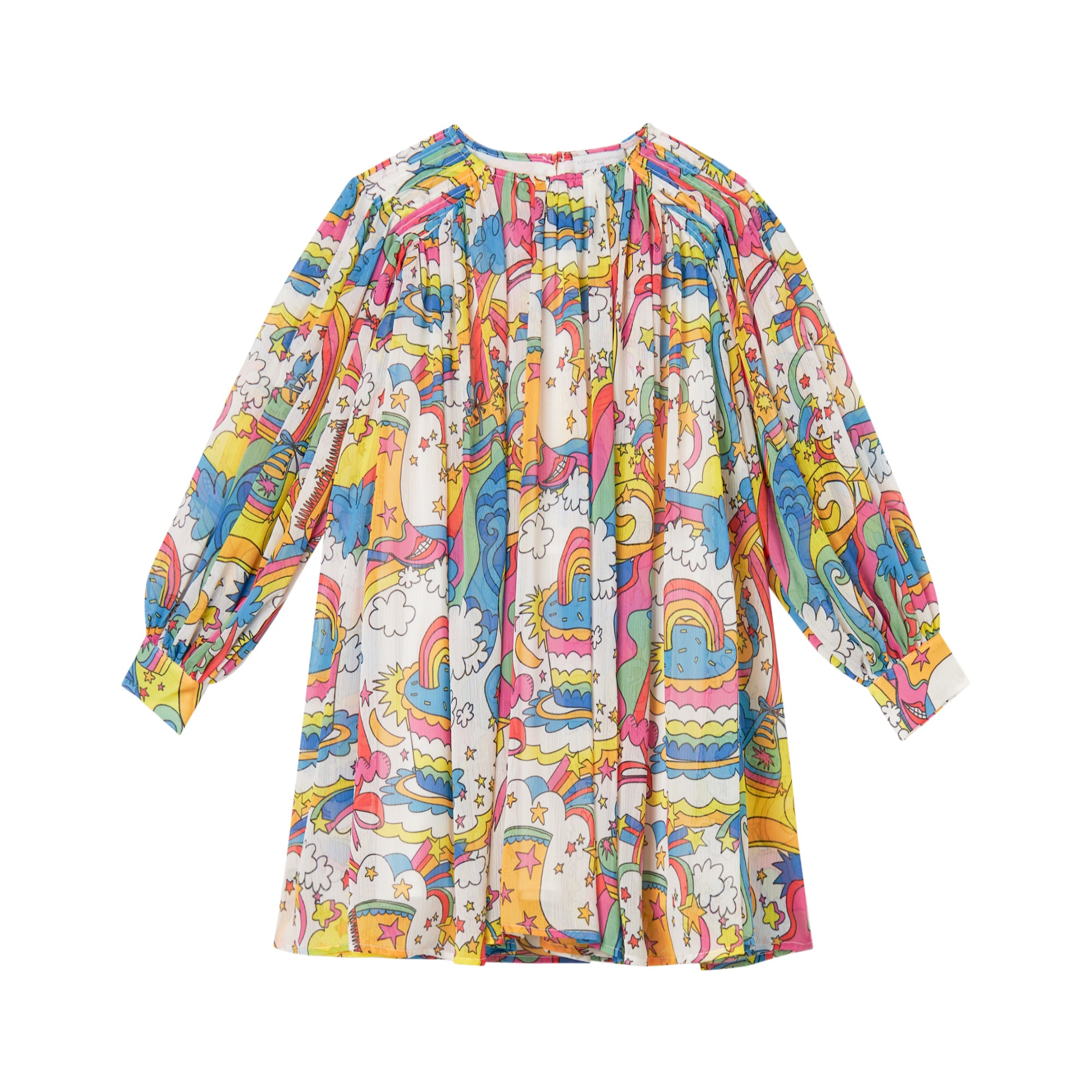 Stella McCartney Kids Girls Ivory Rainbow Dress Stella McCartney Kids Girls Ivory Rainbow Dress