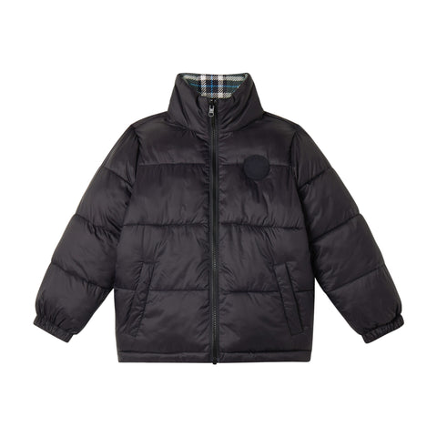 Stella McCartney Kids Boys Green Checked Reversible Puffer Stella McCartney Kids Boys Green Checked Reversible Puffer