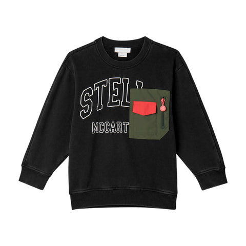Stella McCartney Kids Boys Black Sweatshirt Stella McCartney Kids Boys Black Sweatshirt