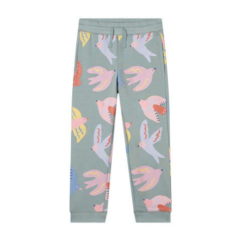 Stella McCartney Kids Girls Green Bird Joggers Stella McCartney Kids Girls Green Bird Joggers