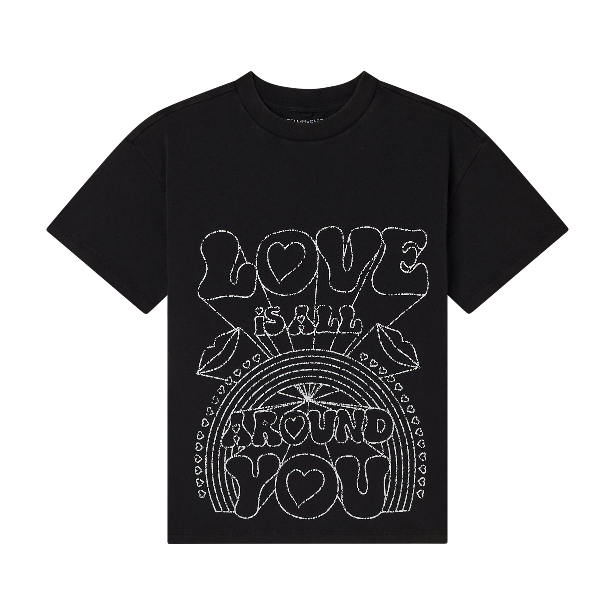 Stella McCartney Kids Girls Black Love T-Shirt Stella McCartney Kids Girls Black Love T-Shirt