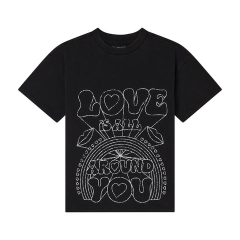 Stella McCartney Kids Girls Black Love T-Shirt Stella McCartney Kids Girls Black Love T-Shirt