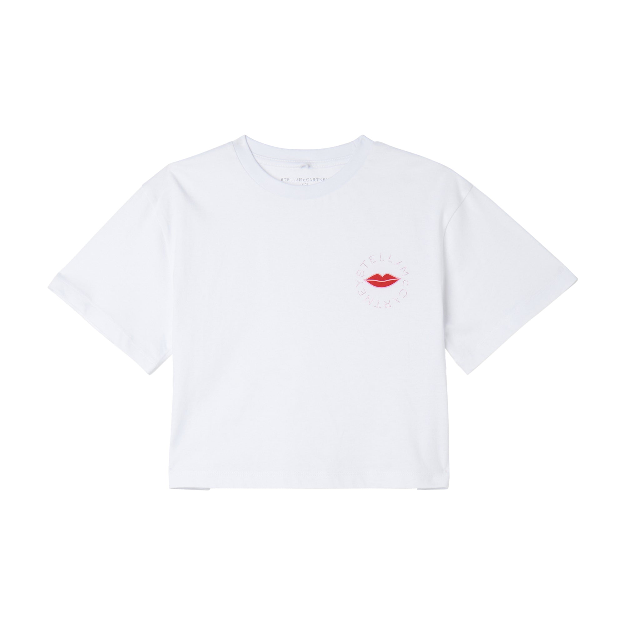 Stella McCartney Kids Girls White Lips T-Shirt Stella McCartney Kids Girls White Lips T-Shirt
