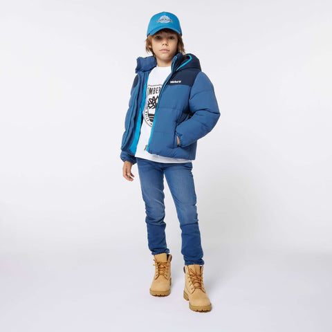 Timberland Kids Boys Blue Puffer Coat Timberland Kids Boys Blue Puffer Coat