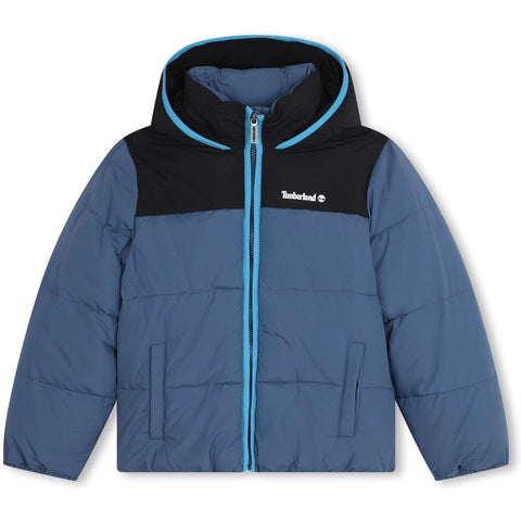 Timberland Kids Boys Blue Puffer Coat Timberland Kids Boys Blue Puffer Coat