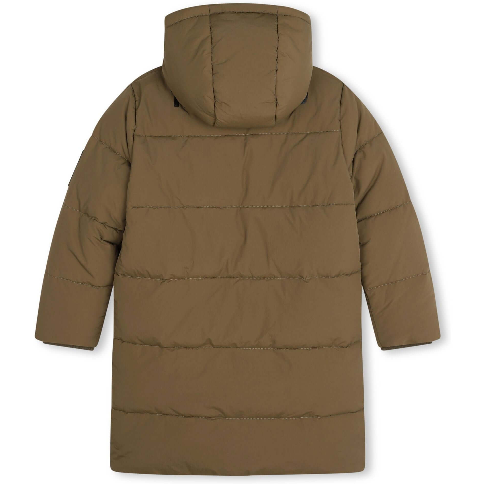 Timberland Kids Boys Khaki Long Puffer Coat Timberland Kids Boys Khaki Long Puffer Coat