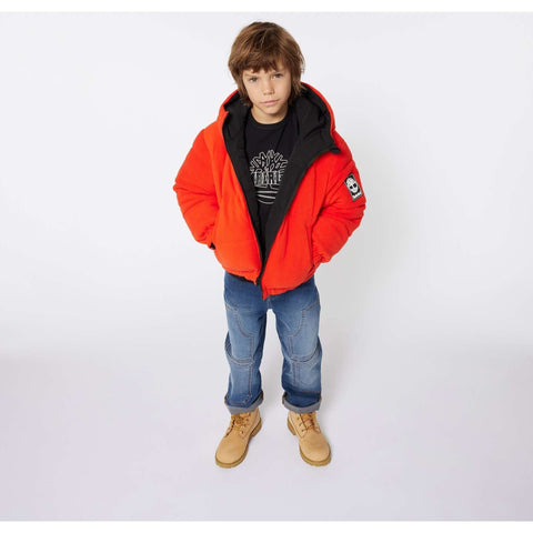 Timberland Kids Boys Red/ Black Reversible Puffer Coat Timberland Kids Boys Red/ Black Reversible Puffer Coat