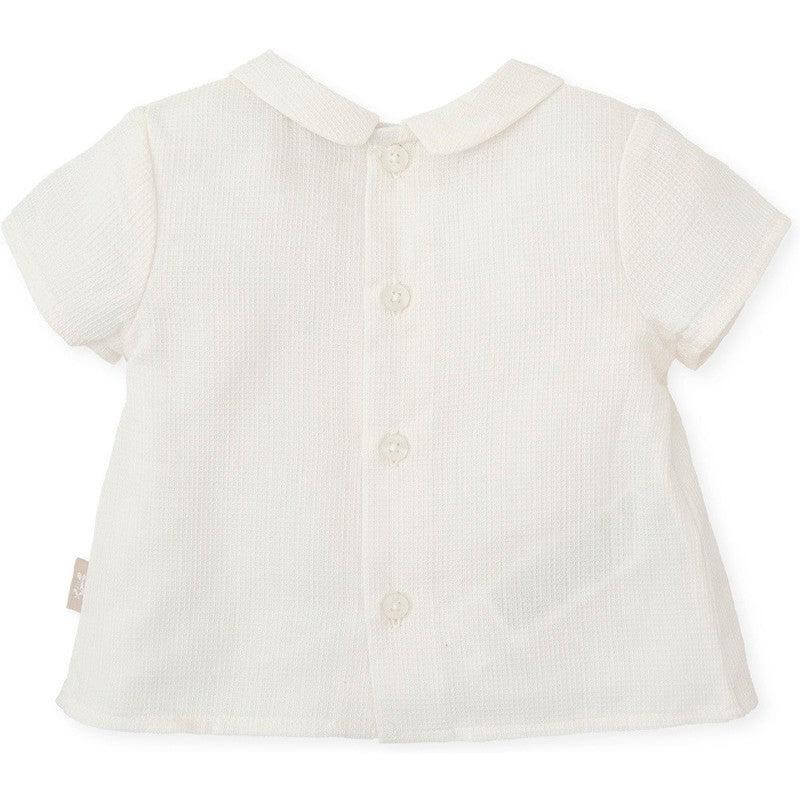 Tutto Piccolo Baby Boys White Linen Shirt Tutto Piccolo Baby Boys White Linen Shirt