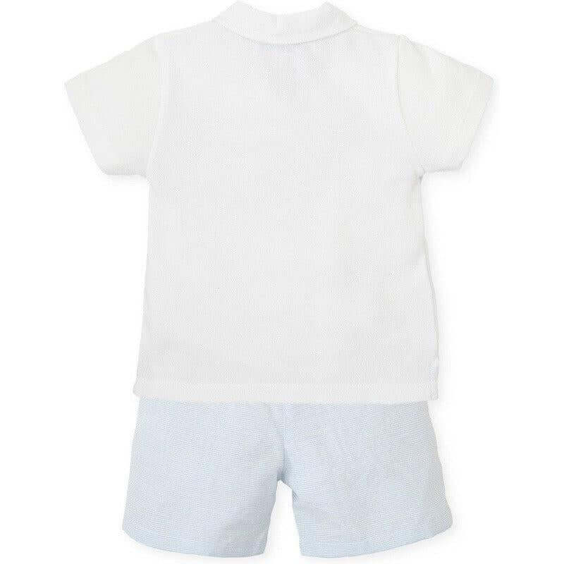 Tutto Piccolo Boys White Polo Shirt & Shorts Set Tutto Piccolo Boys White Polo Shirt & Shorts Set