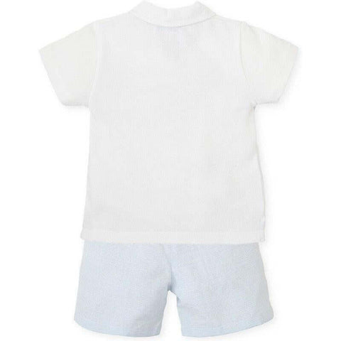 Tutto Piccolo Boys White Polo Shirt & Shorts Set Tutto Piccolo Boys White Polo Shirt & Shorts Set