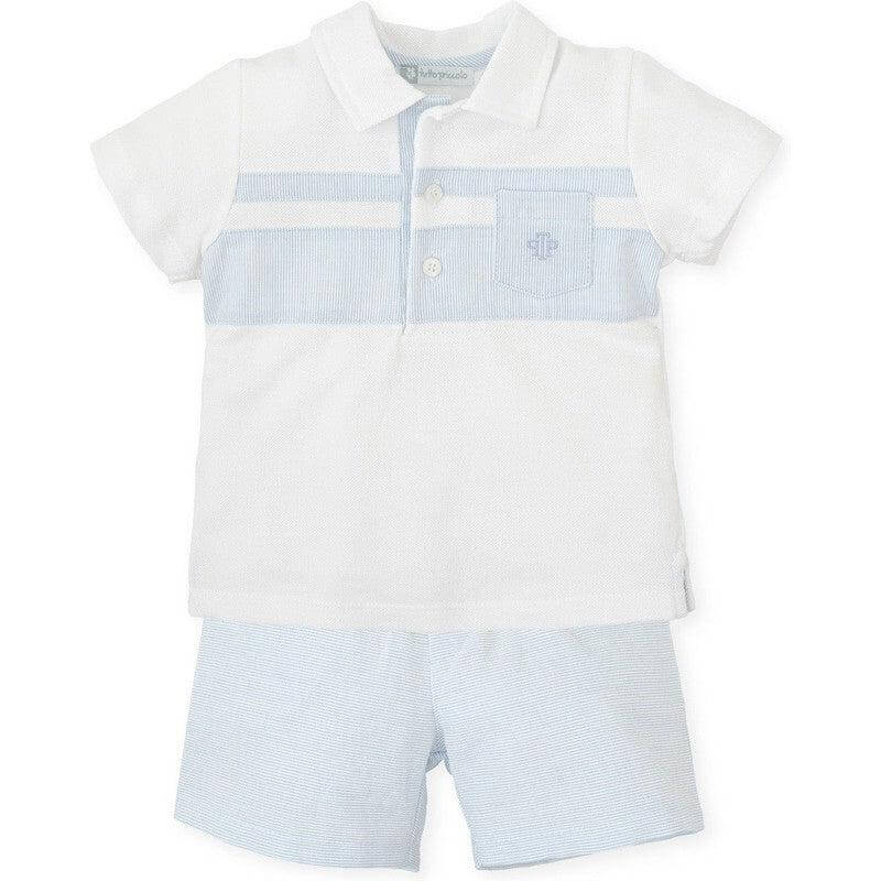 Tutto Piccolo Boys White Polo Shirt & Shorts Set Tutto Piccolo Boys White Polo Shirt & Shorts Set