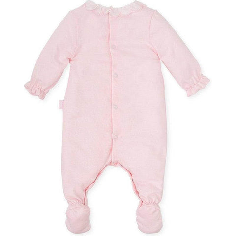 Tutto Piccolo Girls Pink Babygrow with Smocking Tutto Piccolo Girls Pink Babygrow with Smocking