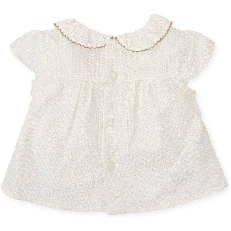 Tutto Piccolo Girls White Linen Blouse Tutto Piccolo Girls White Linen Blouse