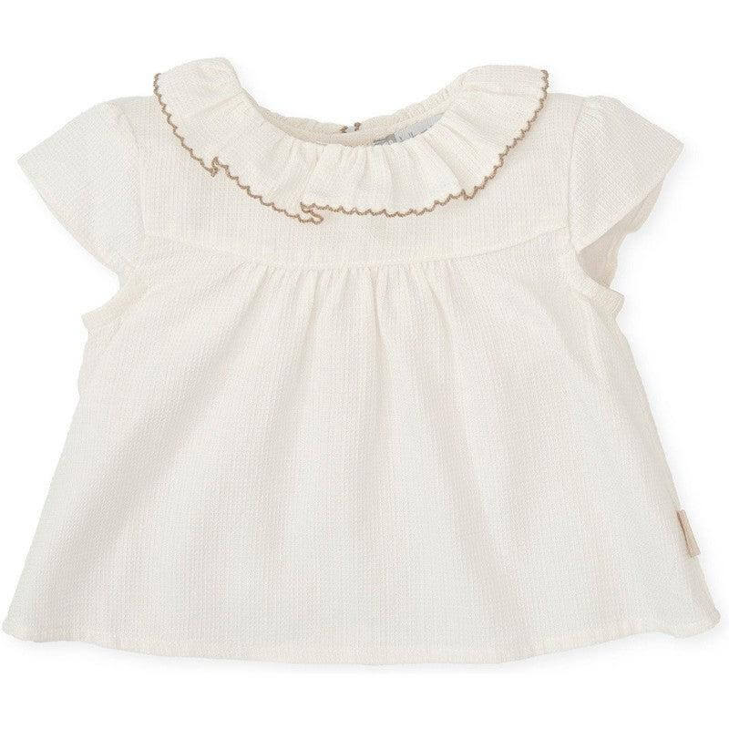 Tutto Piccolo Girls White Linen Blouse Tutto Piccolo Girls White Linen Blouse