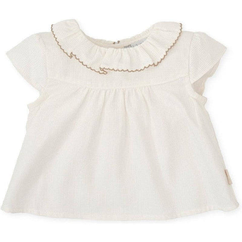 Tutto Piccolo Girls White Linen Blouse Tutto Piccolo Girls White Linen Blouse