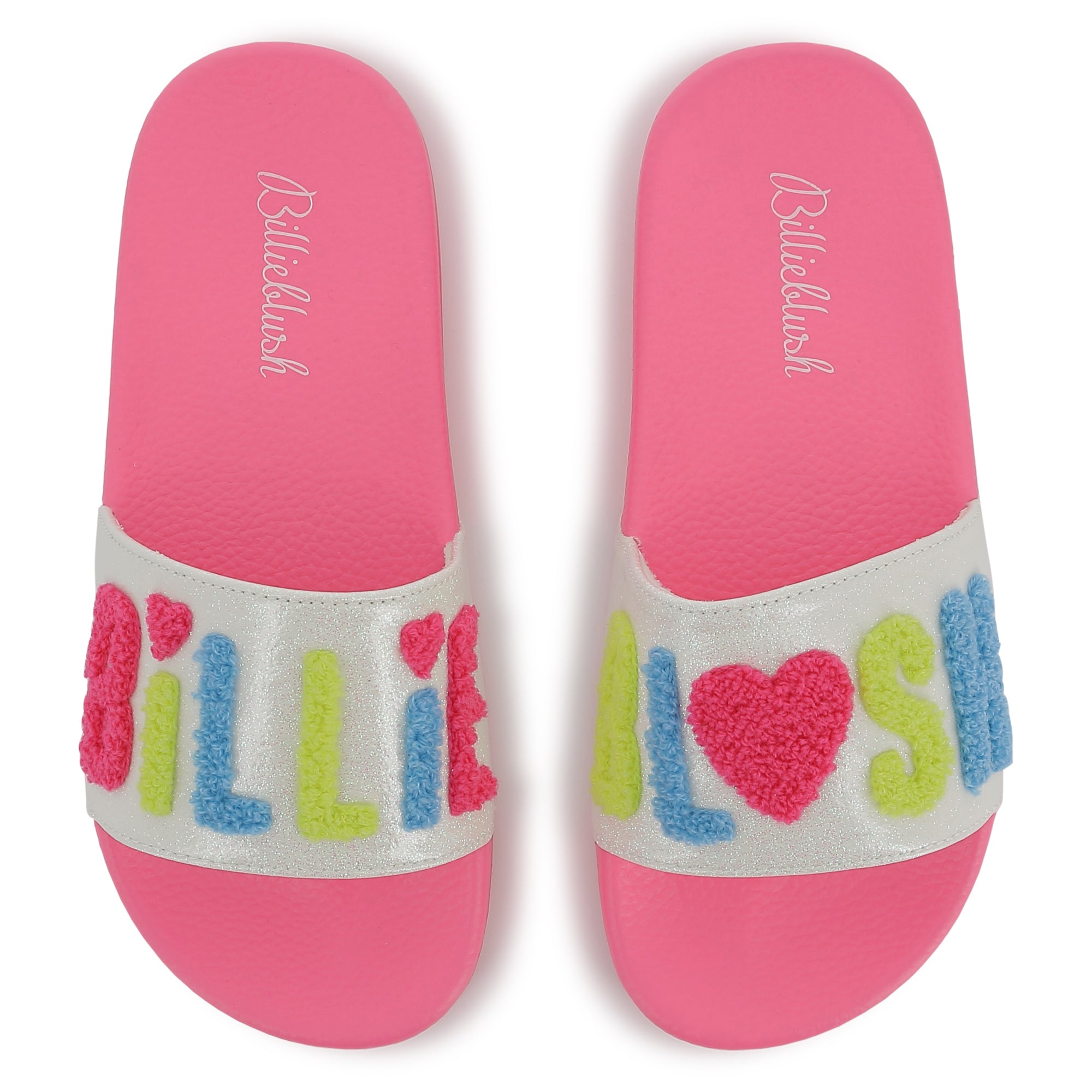 BILLIEBLUSH Girls Pink Logo Slides BILLIEBLUSH Girls Pink Logo Slides
