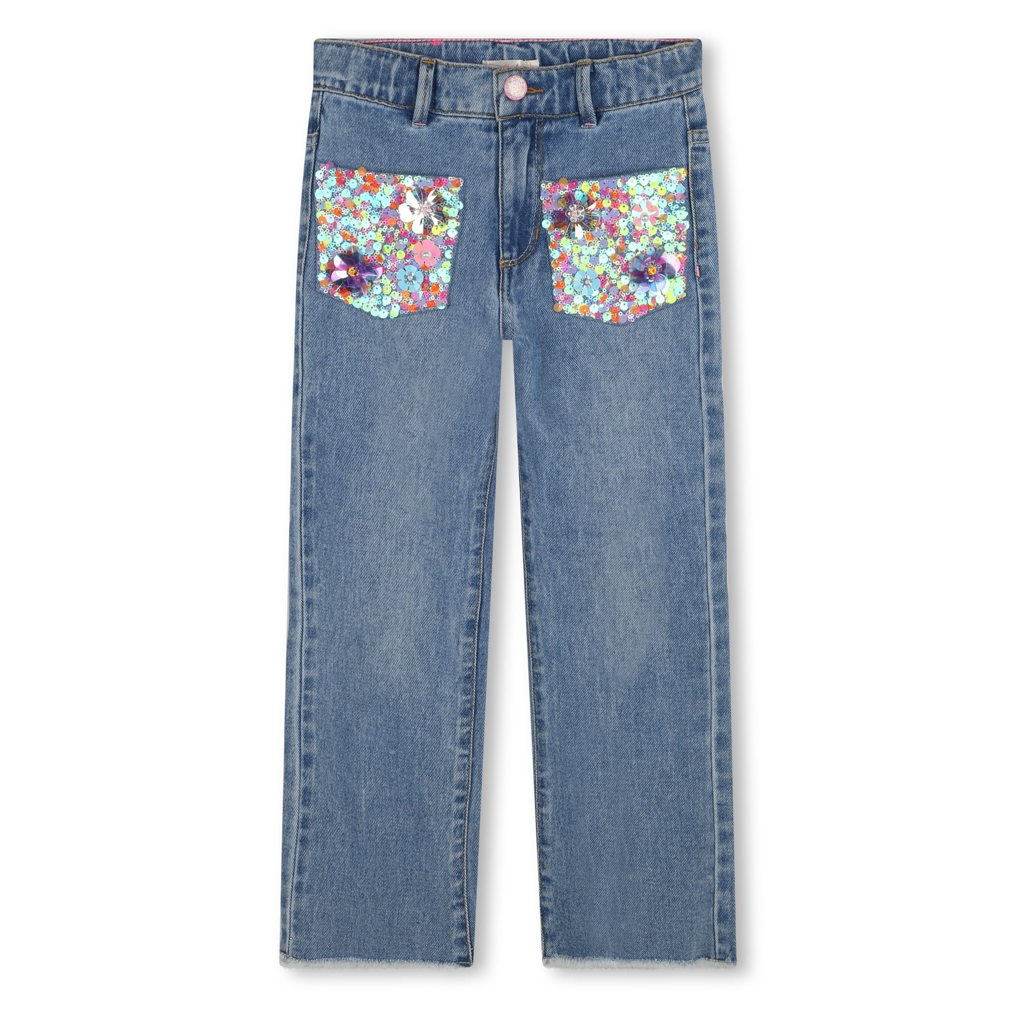 Billieblush Girls Denim Sequin Jeans Billieblush Girls Denim Sequin Jeans