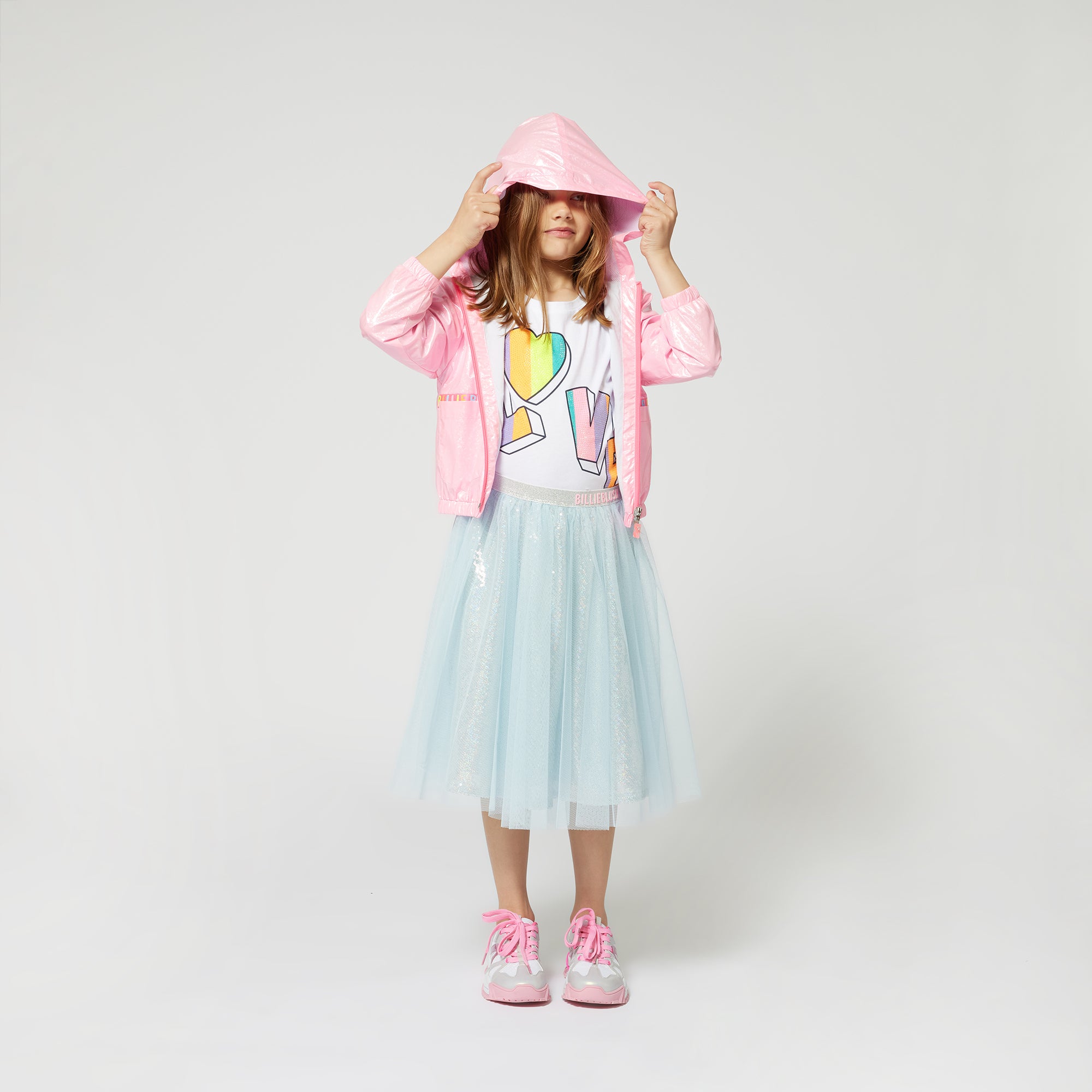 Billieblush Girls Pink Hooded Windbreaker Billieblush Girls Pink Hooded Windbreaker
