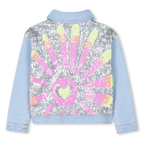 Billieblush Girls Denim Sequin Jacket Billieblush Girls Denim Sequin Jacket