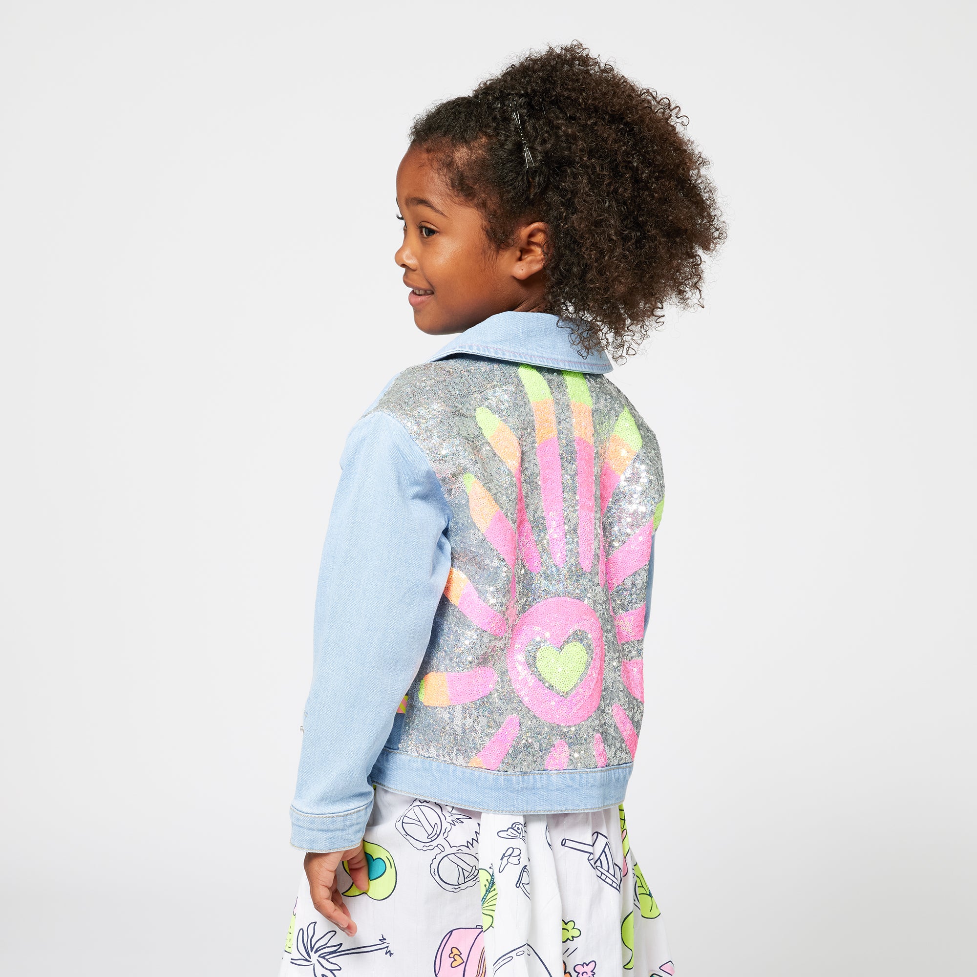 Billieblush Girls Denim Sequin Jacket Billieblush Girls Denim Sequin Jacket