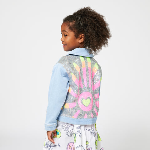 Billieblush Girls Denim Sequin Jacket Billieblush Girls Denim Sequin Jacket