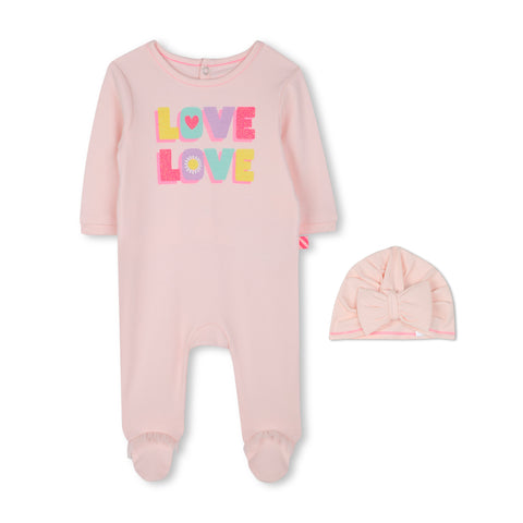 BILLIEBLUSH Baby Girls Pink Love Babygrow BILLIEBLUSH Baby Girls Pink Love Babygrow