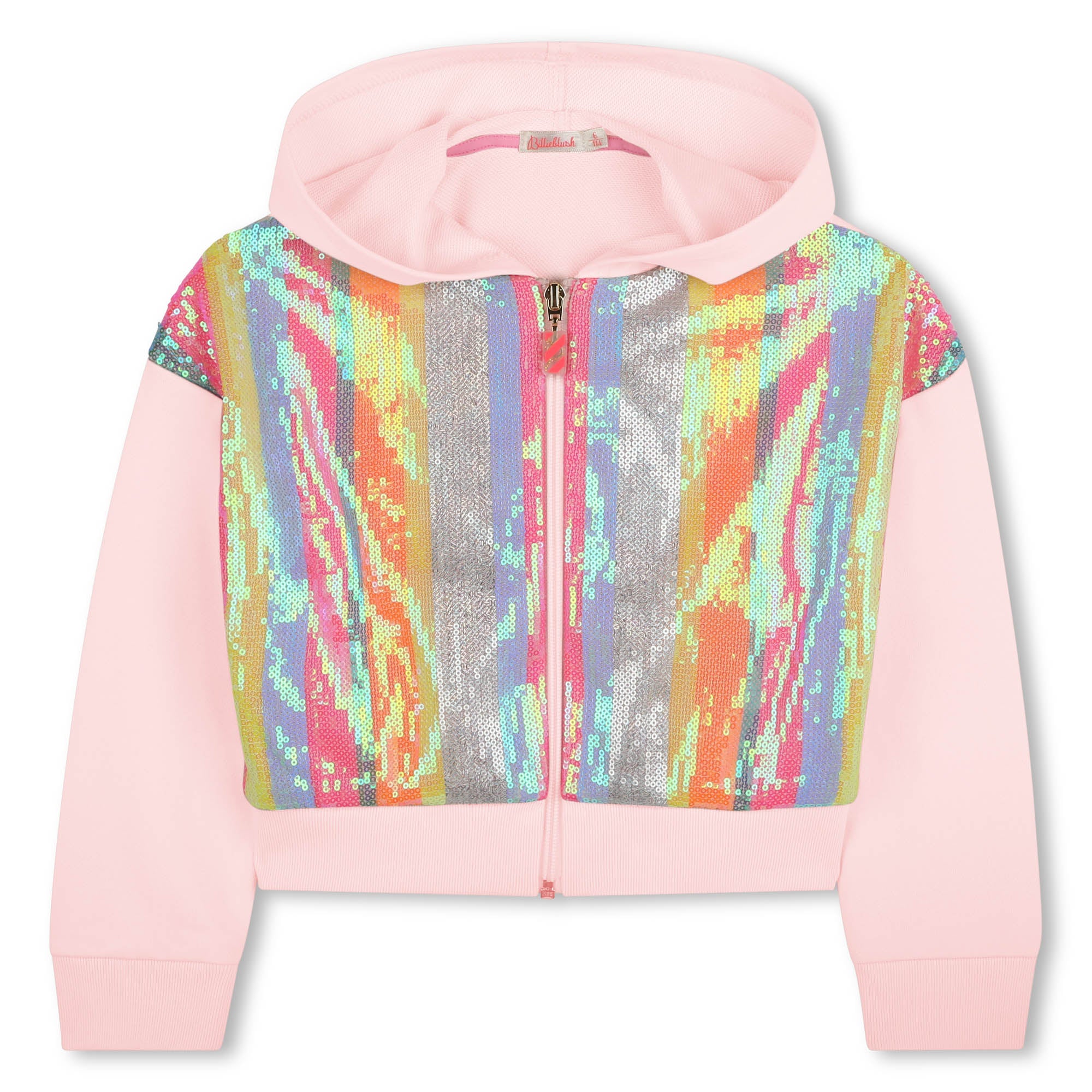 Billieblush Girls Pink Sequin Hooded Cardigan Billieblush Girls Pink Sequin Hooded Cardigan