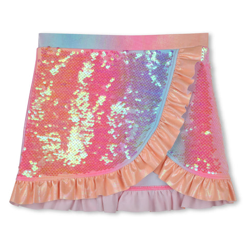 Billieblush Girls Pink Sequin Beach Skirt Billieblush Girls Pink Sequin Beach Skirt