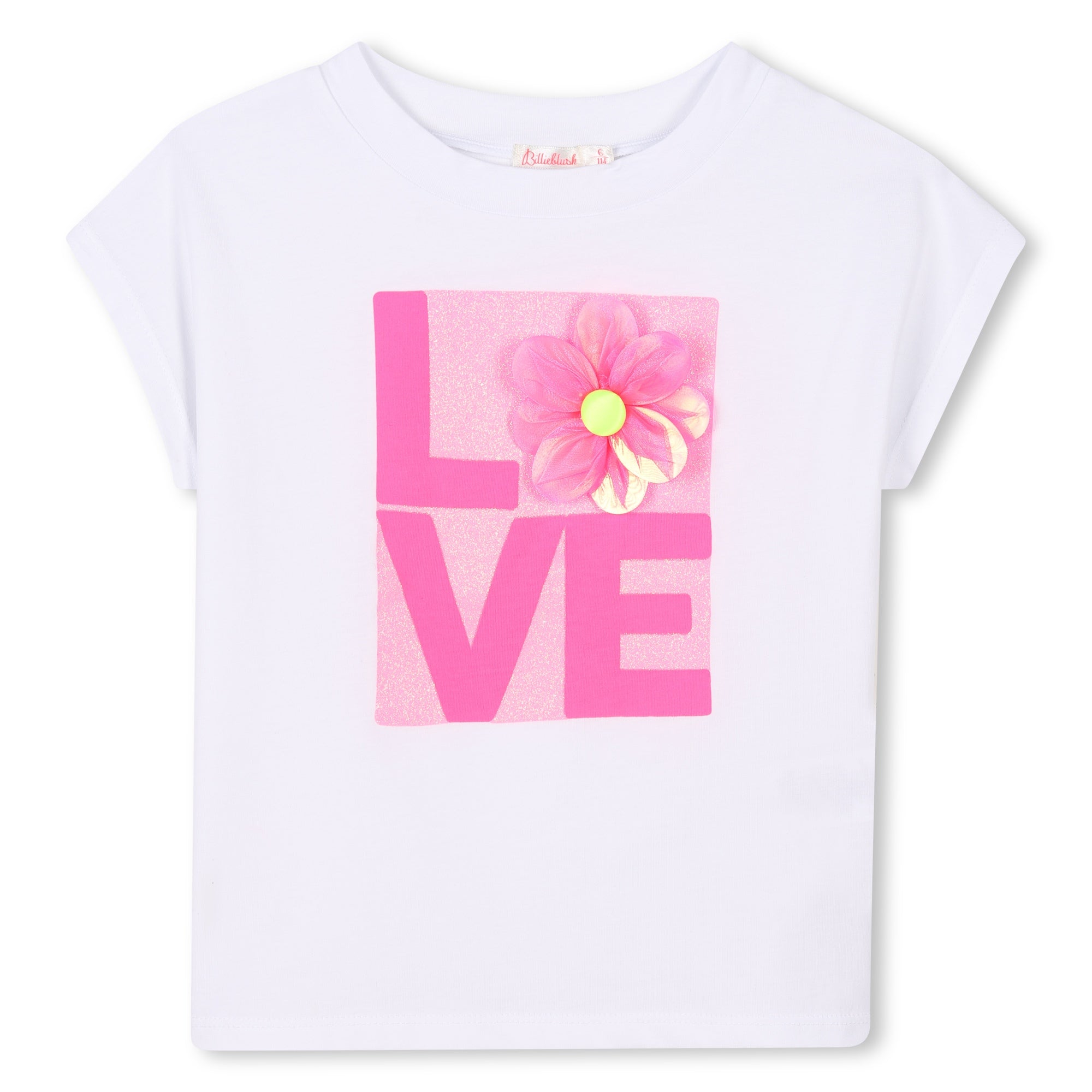 Billieblush Girls White Love T-Shirt Billieblush Girls White Love T-Shirt