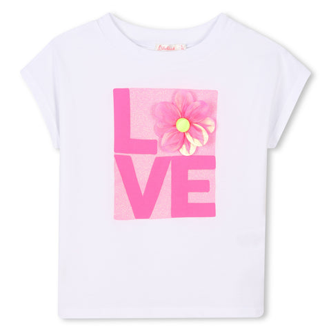 Billieblush Girls White Love T-Shirt Billieblush Girls White Love T-Shirt