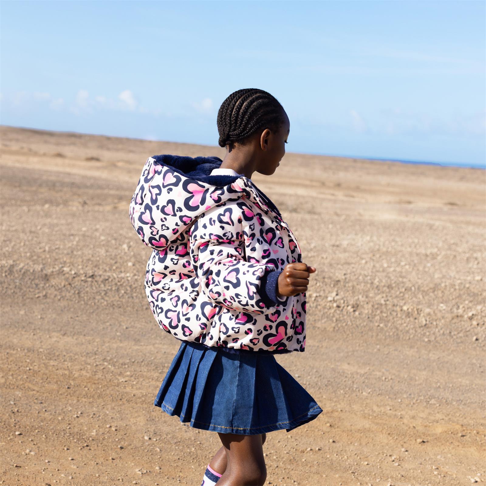 BILLIEBLUSH Girls Pink Heart Reversible Jacket BILLIEBLUSH Girls Pink Heart Reversible Jacket