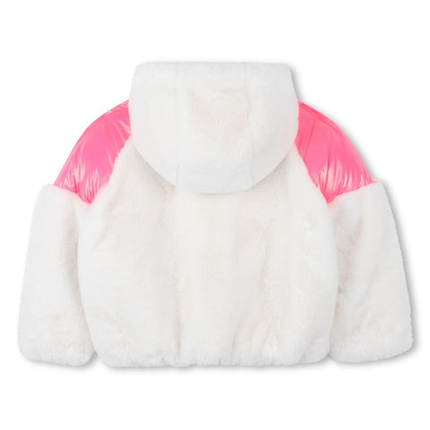 BILLIEBLUSH Girls White Faux Fur Jacket BILLIEBLUSH Girls White Faux Fur Jacket