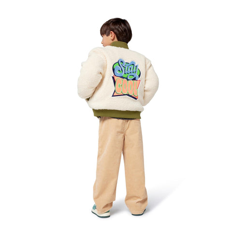 BILLIEBLUSH Boys Cream Faux Shearling Jacket BILLIEBLUSH Boys Cream Faux Shearling Jacket