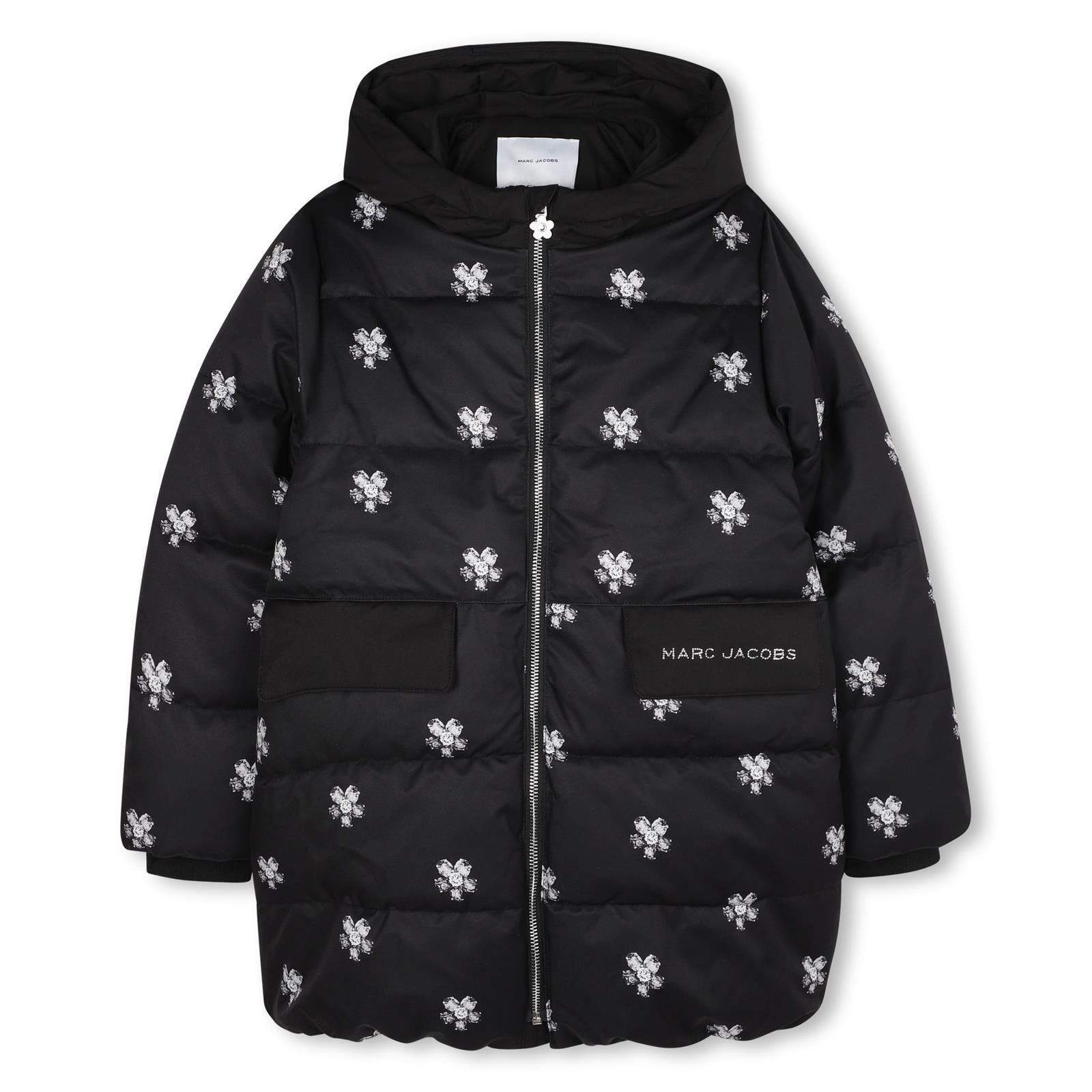 Marc Jacobs Girls Black Puffer Flower Coat Marc Jacobs Girls Black Puffer Flower Coat