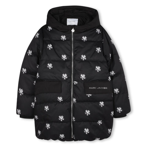 Marc Jacobs Girls Black Puffer Flower Coat Marc Jacobs Girls Black Puffer Flower Coat