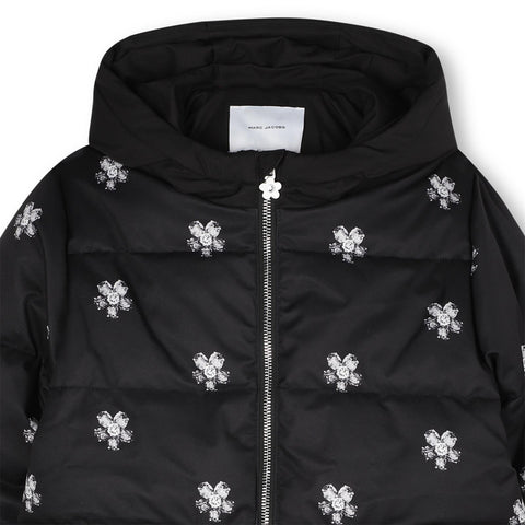 Marc Jacobs Girls Black Puffer Flower Coat Marc Jacobs Girls Black Puffer Flower Coat