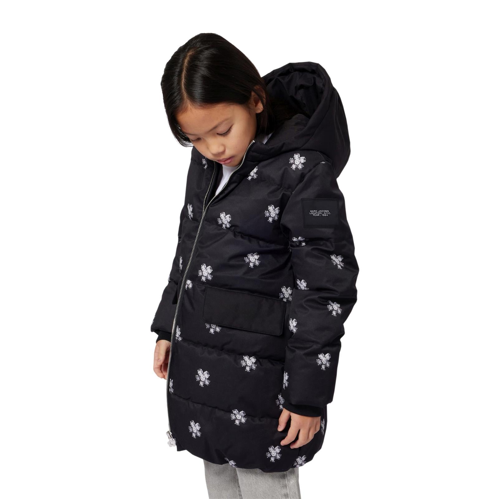Marc Jacobs Girls Black Puffer Flower Coat Marc Jacobs Girls Black Puffer Flower Coat