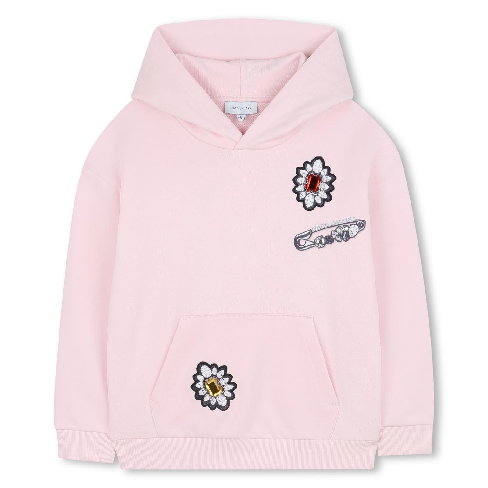 Marc Jacobs Girls Pink Jewelled Hoody Marc Jacobs Girls Pink Jewelled Hoody