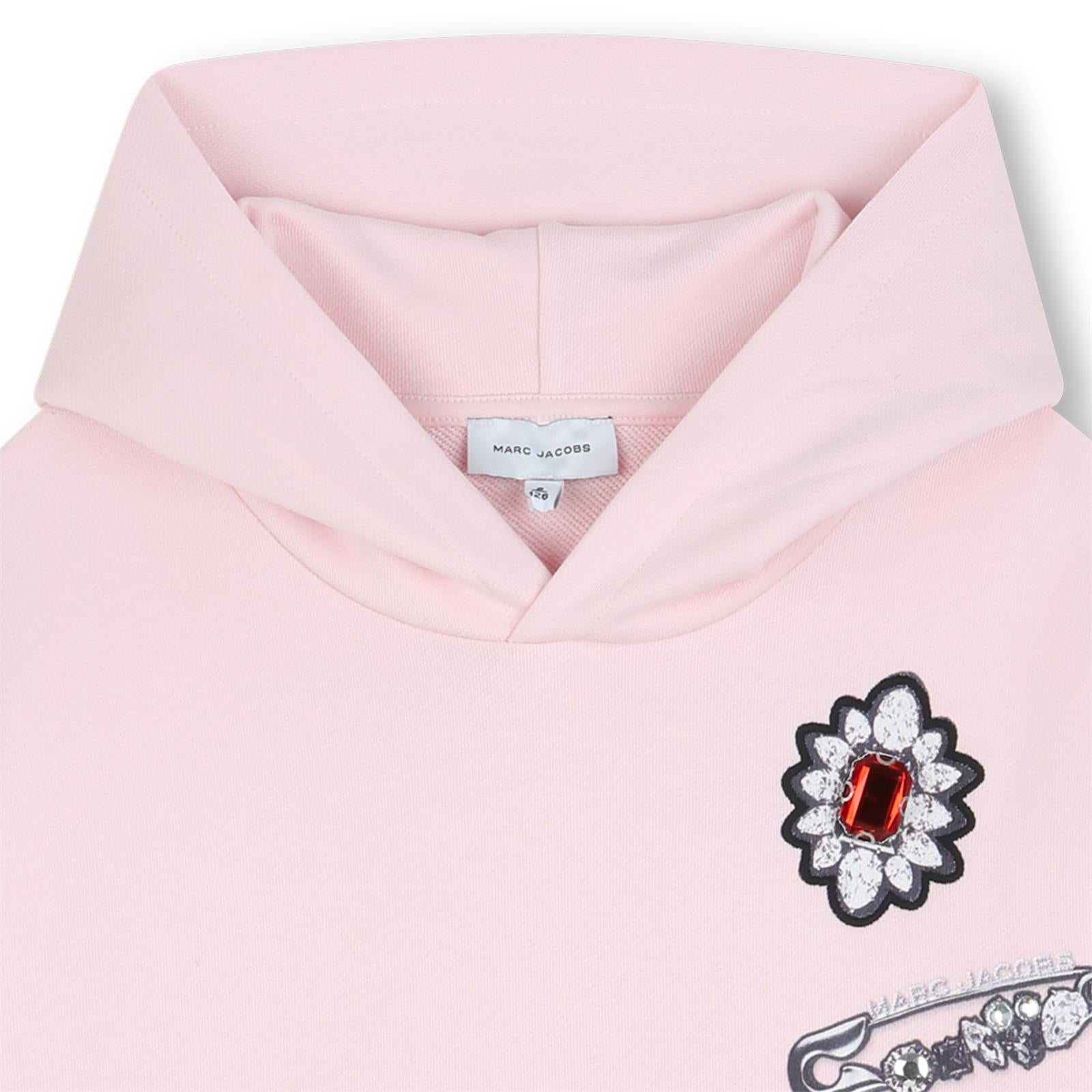 Marc Jacobs Girls Pink Jewelled Hoody Marc Jacobs Girls Pink Jewelled Hoody
