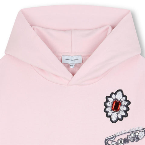 Marc Jacobs Girls Pink Jewelled Hoody Marc Jacobs Girls Pink Jewelled Hoody