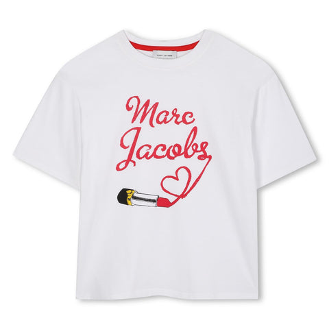 Marc Jacobs Girls White Lipstick T-Shirt Marc Jacobs Girls White Lipstick T-Shirt