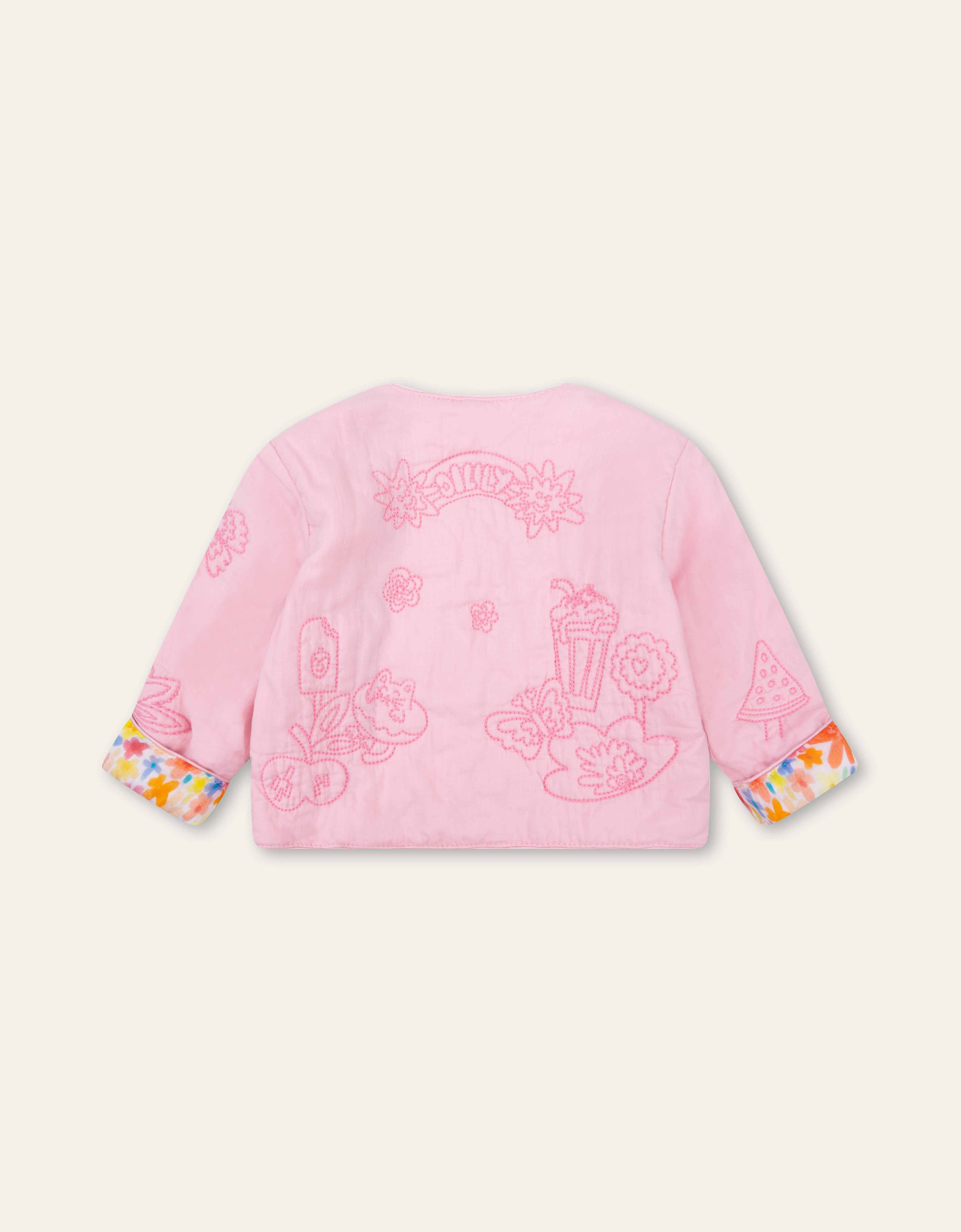 Oilily Girls Pink Cotton Coat Oilily Girls Pink Cotton Coat