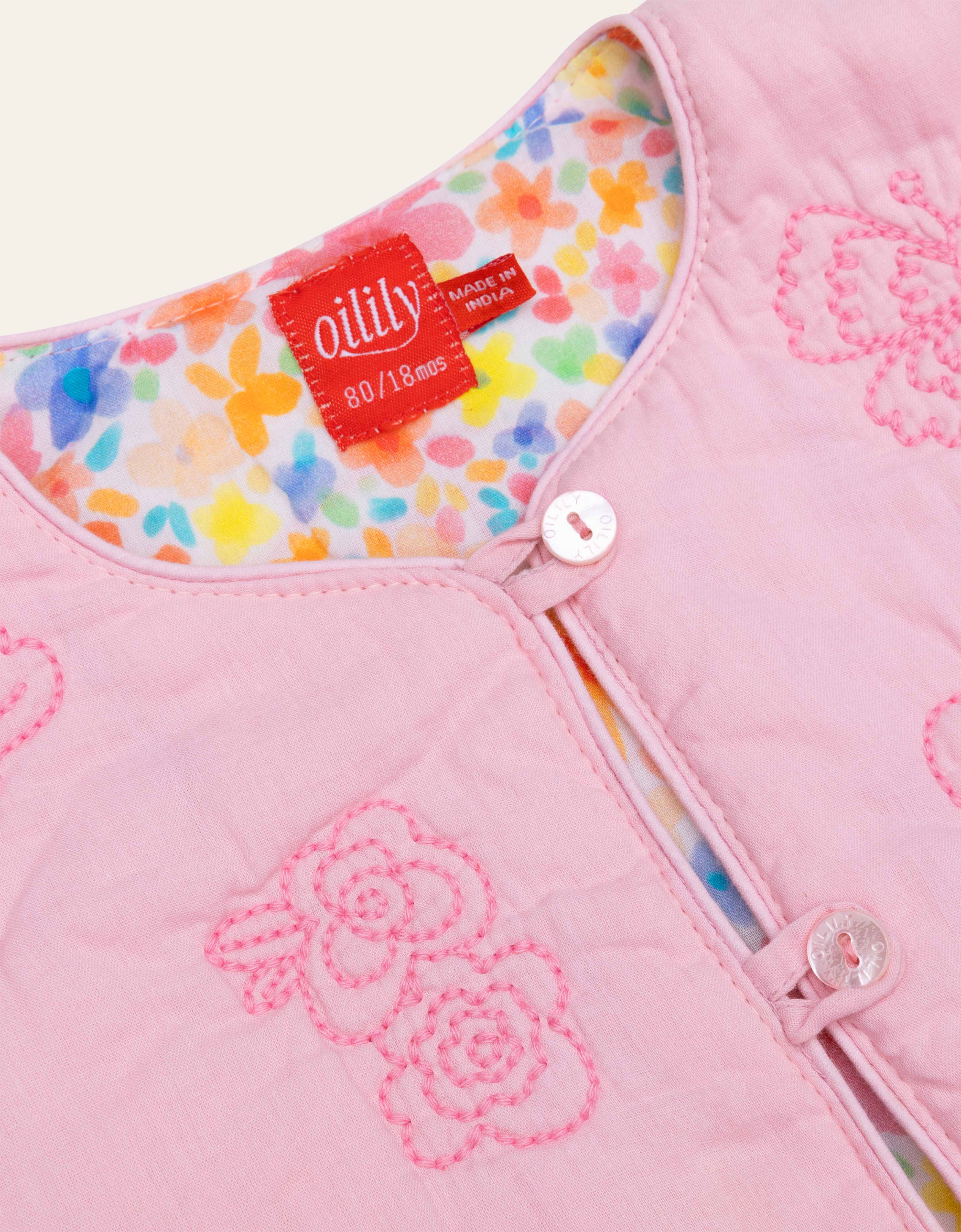 Oilily Girls Pink Cotton Coat Oilily Girls Pink Cotton Coat