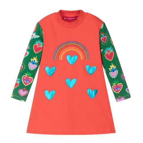 Agatha Ruiz De La Prada Girls Multi Coloured Heart Patch Dress
