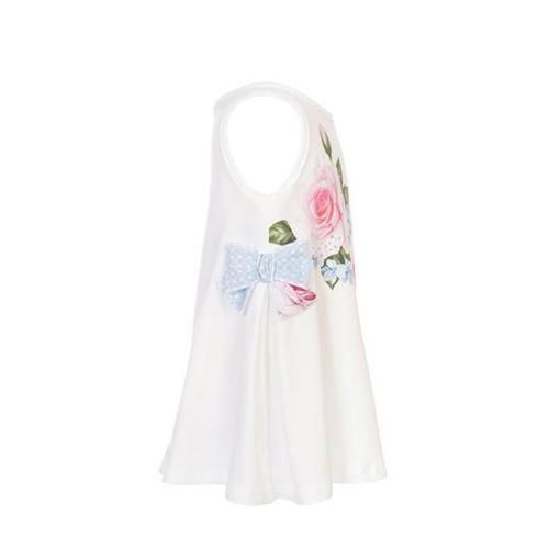 Balloon Chic Girls White Sleeveless Floral Tunic Balloon Chic Girls White Sleeveless Floral Tunic