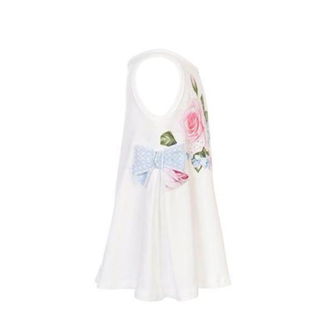 Balloon Chic Girls White Sleeveless Floral Tunic Balloon Chic Girls White Sleeveless Floral Tunic