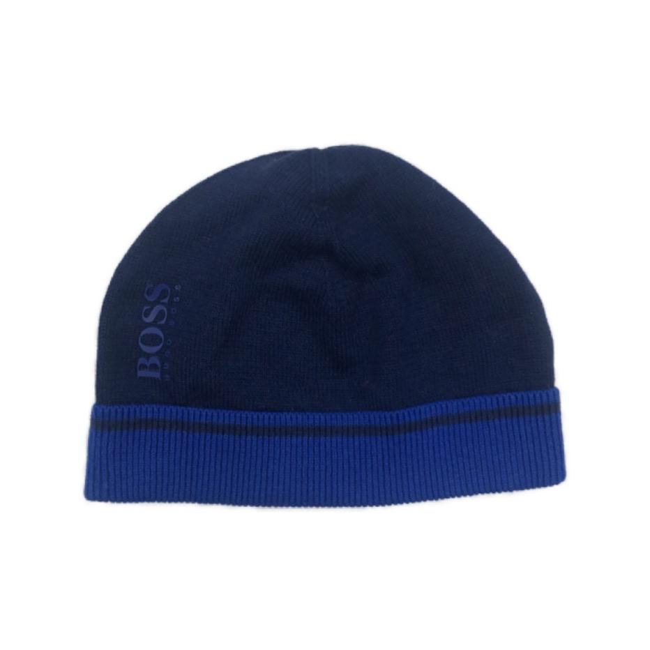 BOSS Boys Blue Knitted Hat BOSS Boys Blue Knitted Hat