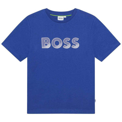 BOSS Boys Blue Logo Short Sleeve T-shirt BOSS Boys Blue Logo Short Sleeve T-shirt